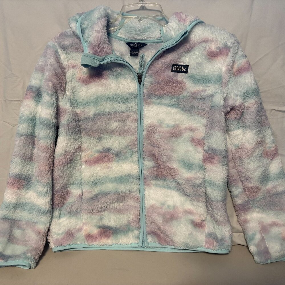 🆕 Eddie Bauer Youth High Pile Jacket, Fleece, purple and teal, M 10/12 - NWT